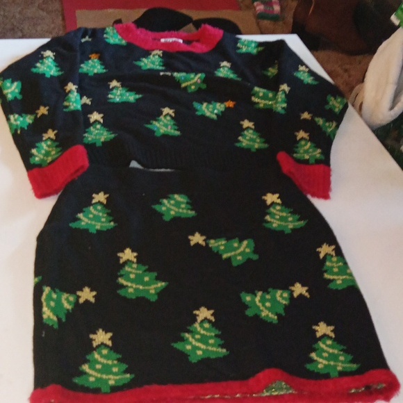 Christmas tree two-piece skirt sweater set - Picture 5 of 13